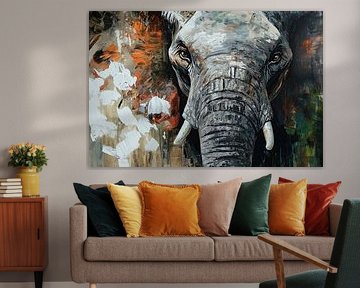 Abstract Elephant | Modern artwork full of power and symbolism by Mel Digital Art