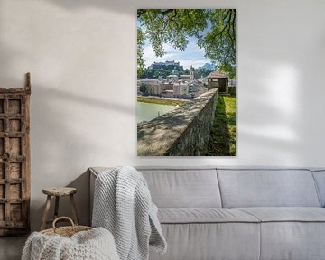 SALZBURG Wunderschöner Blick auf die Altstadt mit Stadtmauer von Melanie Viola