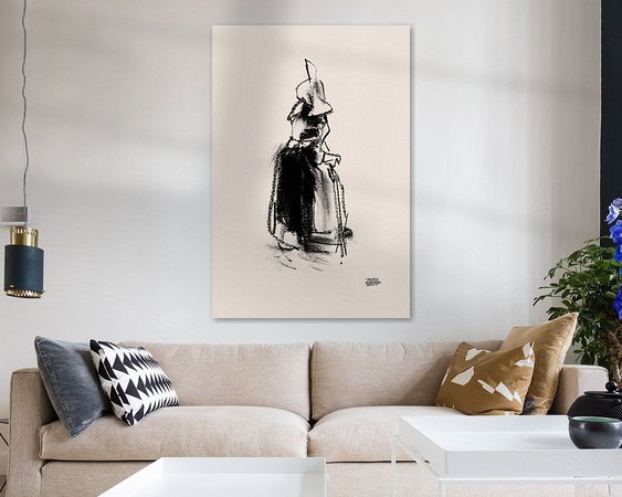 Voorbeeld van het werk in een kamer