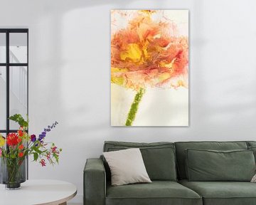 Gevederde tulp in ijs 2 van Marc Heiligenstein