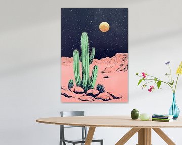 Cactusschilderij - woestijngevoel van Niklas Maximilian