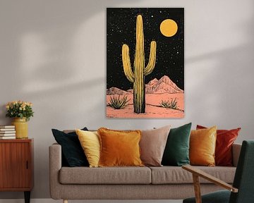 Boho vibes: cactus schilderij van Niklas Maximilian