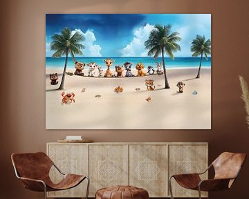 Beach buddies on Safari Bay by Rene Ladenius Digital Art