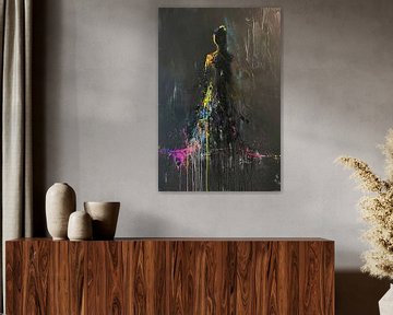 Felle Vrouw | Felle Kleuren Achtergrond van Kunst Kriebels