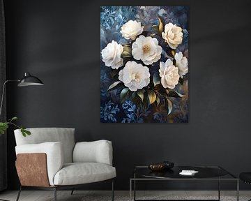 Sierlijke Bloemen op Blauw van De Mooiste Kunst
