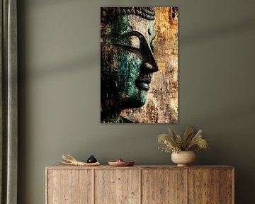 Spiritual Buddha with abstract textures by Art & Soul Creations