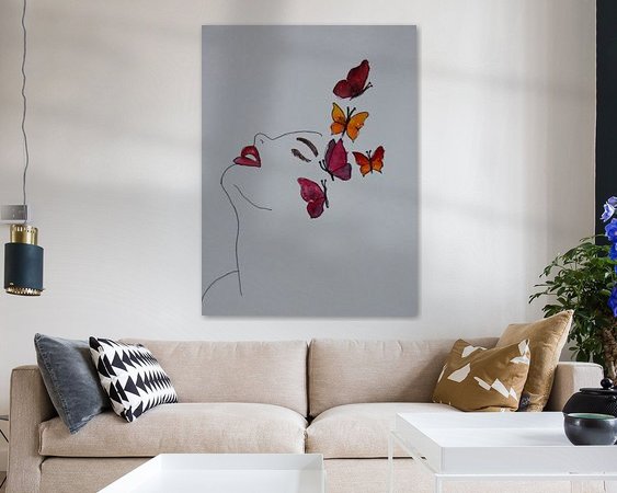 Voorbeeld van het werk in een kamer