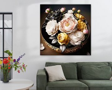 Oude meester rose kom dramatisch elegant goud roze van gm_designs