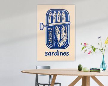 Retro Sardineblik – Grafisch Popart Statement van But First Framing