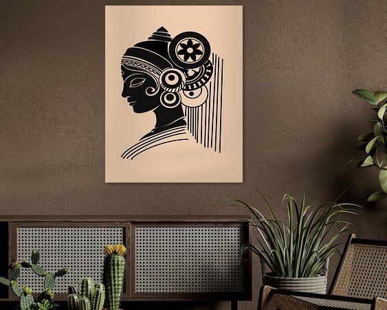 Voorbeeld van het werk in een kamer