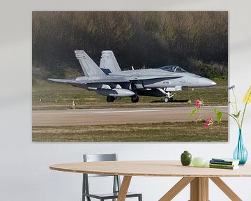 F-18 finlandais en route vers la piste de Leeuwarden. sur Harm-Jan Martens