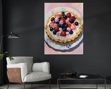 Vers Fruit op Romige Taart van De Mooiste Kunst