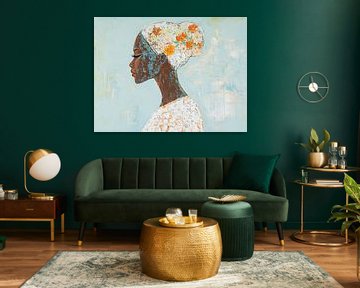 Vrouwenportret | Serene Beauty in Bloom van De Mooiste Kunst