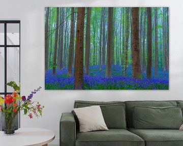Wilde hyacinten bloemen in het bos in het voorjaar