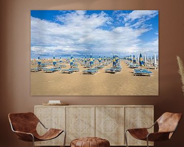 Op het strand van Rimini aan de Adriatische kust in Italië