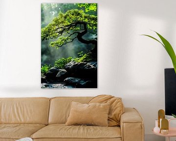 Elegante bonsai met ochtendlicht van Art & Soul Creations
