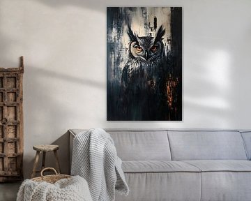 Mystical owl with intense gaze by Art & Soul Creations