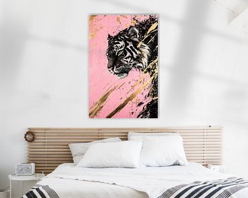 Tijger met roze en goud van Imperial Art House