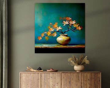 Still life: Japanese maple in earthen vase by Studio Pieternel