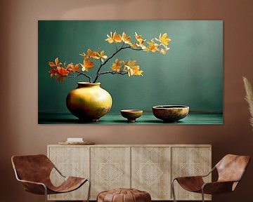 Still life: Japanese maple in earthen vase by Studio Pieternel