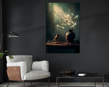 Vogel en bloesem stilleven van Imperial Art House