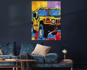 Hummer gedeeltelijk zicht auto pop art expressief kleurrijk modern van gm_designs