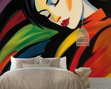 Colourful expressionist portrait of a woman by Frank Daske | Foto & Design