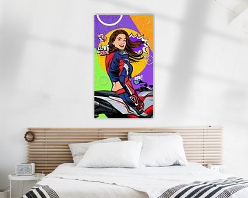 Pop-art: Motorrijdster vol zelfvertrouwen van MotorPoster