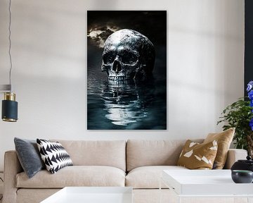 Serene bergen en rivierstroom van Art & Soul Creations