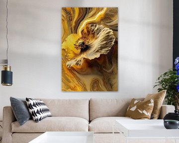 Gouden bloem met abstract patroon van Imperial Art House
