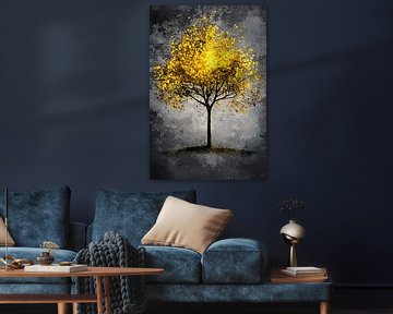 Boom met glanzende gouden bladeren van Imperial Art House