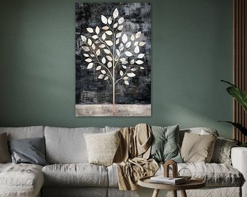Tree with abstract leaves