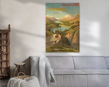 Hugo d' Alési - Chemins de fer de l'Est - Hte. Engadine (Suisse) - Trains rapides (circa 1900) by Peter Balan
