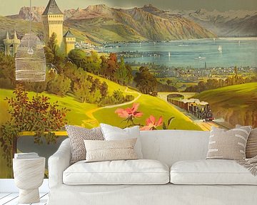 Hugo d' Alési - Lac Léman - Chemins de fer Jura-Simplon (1895) van Peter Balan