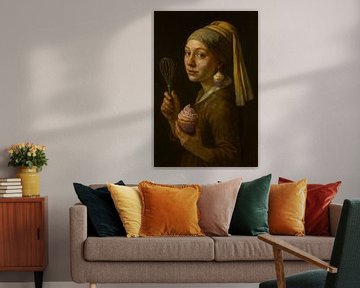 Meisje met de cupcake van Poster Art Shop