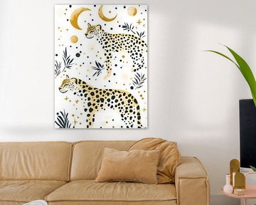 Wilde cheeta met maan en sterren van haroulita