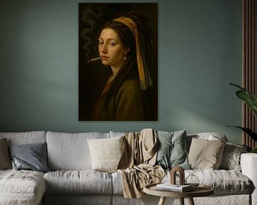 Girl with the pearl earring Joint Reggae by Poster Art Shop