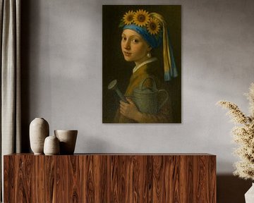 Girl with the pearl earring and watering can by Poster Art Shop