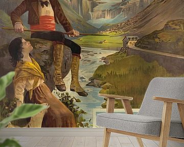 Hugo d' Alési - Les Pyrénées - keteldal van Gavarnie (1890) van Peter Balan