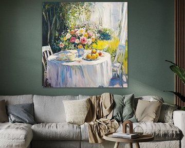 Tuinmoment met bloemenpracht en zomerse sfeer
