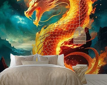 Warrior Against Flame Dragon by MIROKKU