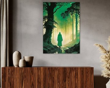 Eine Person im Wald