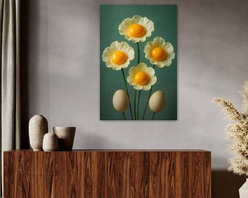 Egg yolk flowers - Creative Easter fantasy