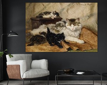 Henriëtte Ronner-Knip - Een moeder en haar kittens (1903)