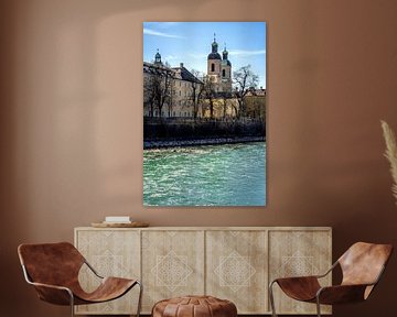 De kathedraal van Innsbruck aan de Inn van ManfredFotos