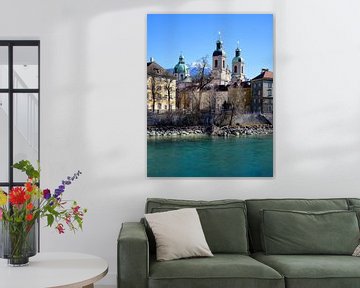 De kathedraal van Innsbruck aan de Inn van ManfredFotos