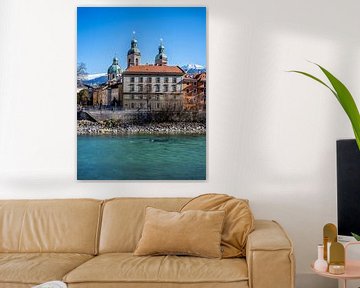 De kathedraal van Innsbruck aan de Inn van ManfredFotos