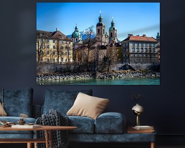 De kathedraal van Innsbruck aan de Inn van ManfredFotos