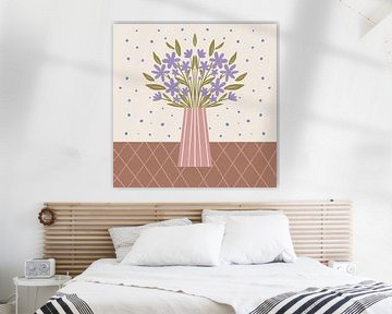 Bloemenvaas - mokkamousse en viooltje van Angela Minca
