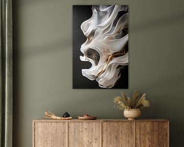 Wit-gouden kunst op zwart